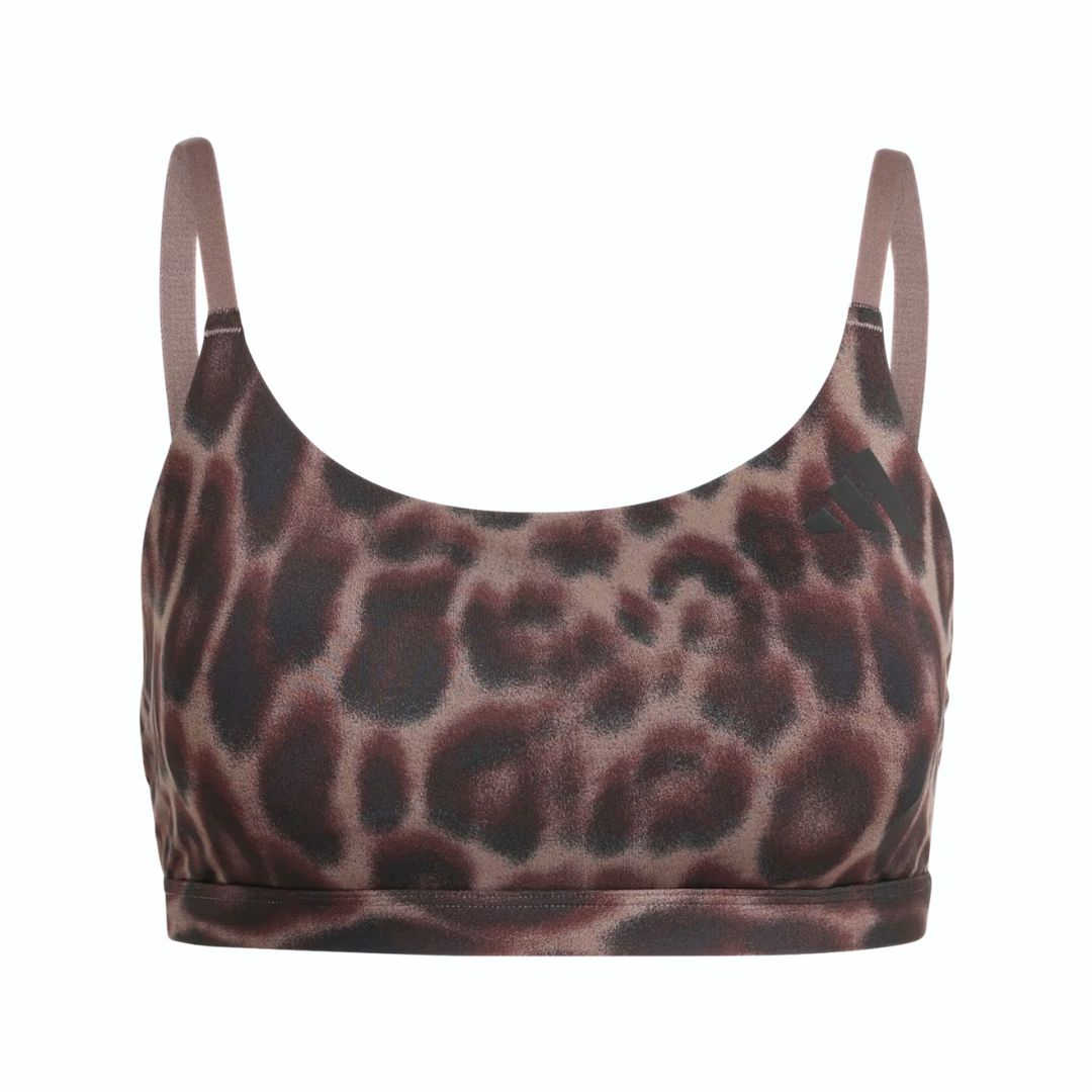 Adidas Optime Workout Leopard Light Support Bra – Earth Strata/Black - immagine 5