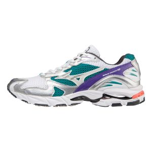 Mizuno Wave Rider 10 – White/Silver/Teal Blue