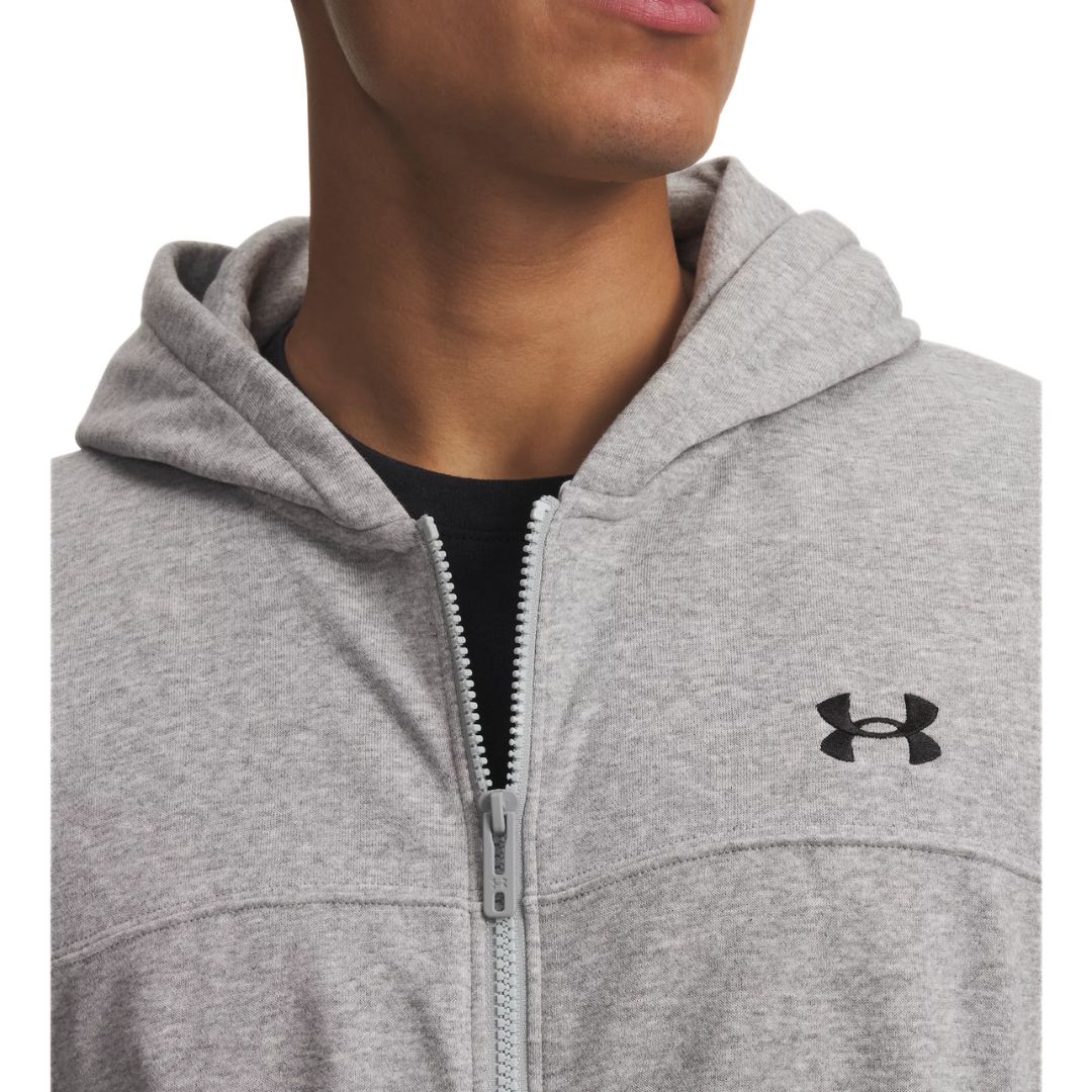 Under Armour Felpa Full Zip Rival Lightweight – Mod Gray Light Heather/Black - immagine 3