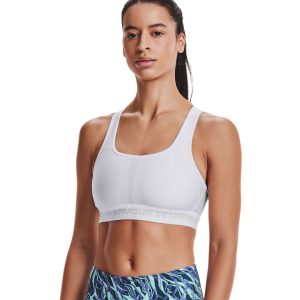 Under Armour Reggiseno Sportivo Mid Crossback – White/Halo Gray