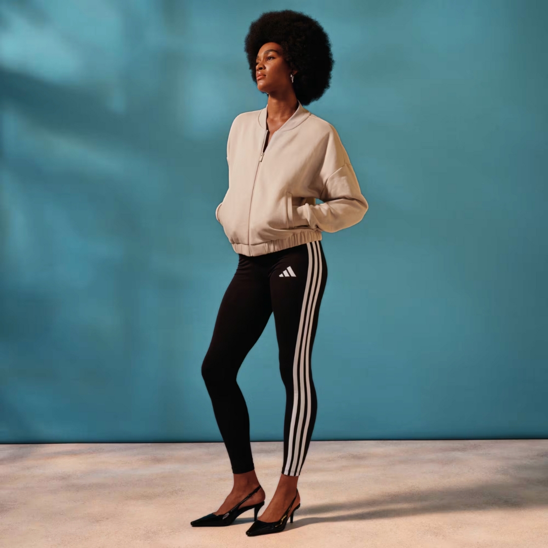 Adidas Leggings Essentials 3-Stripes – Black/White - immagine 3