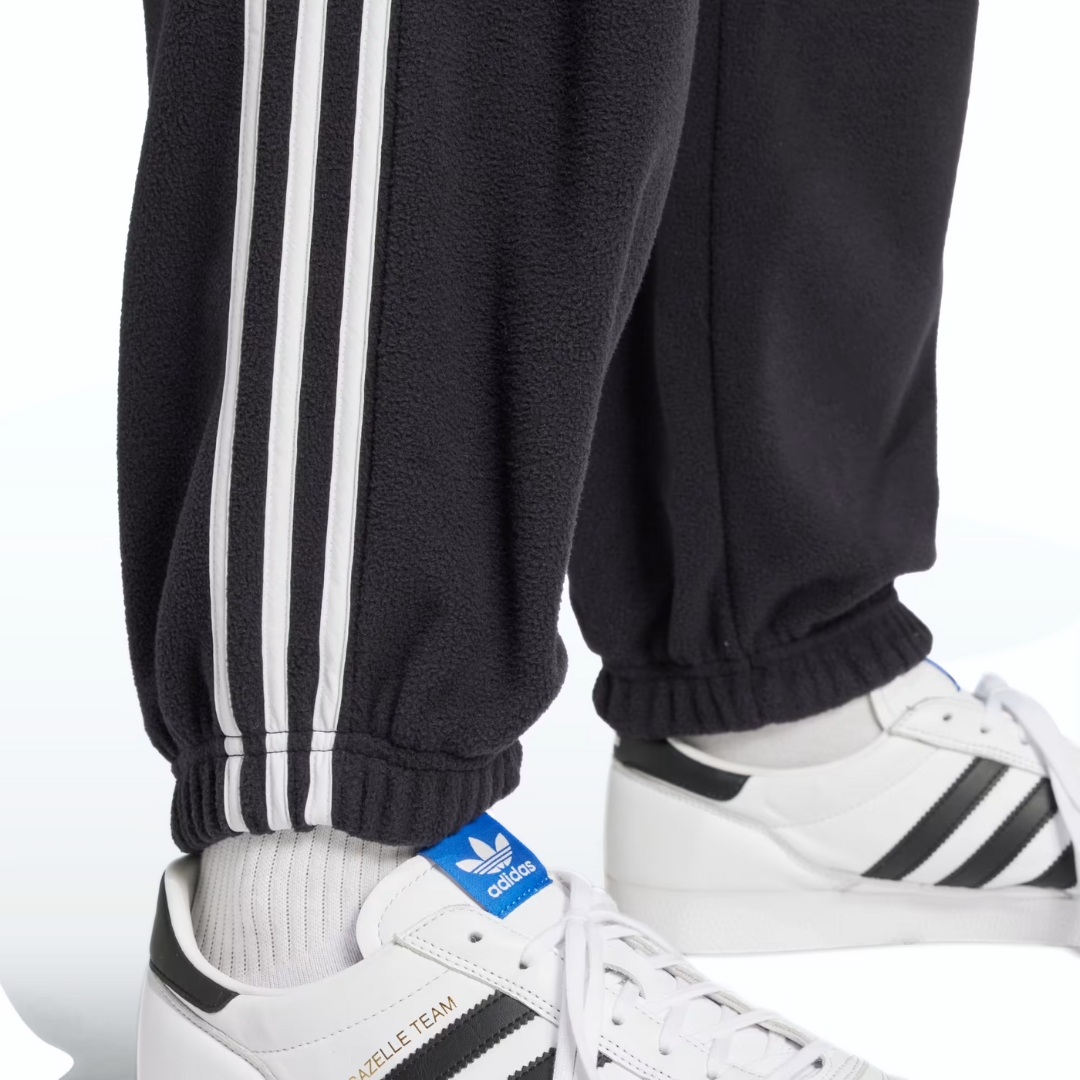 Adidas Pantaloni 3-Stripes In Fleece – Black - immagine 3