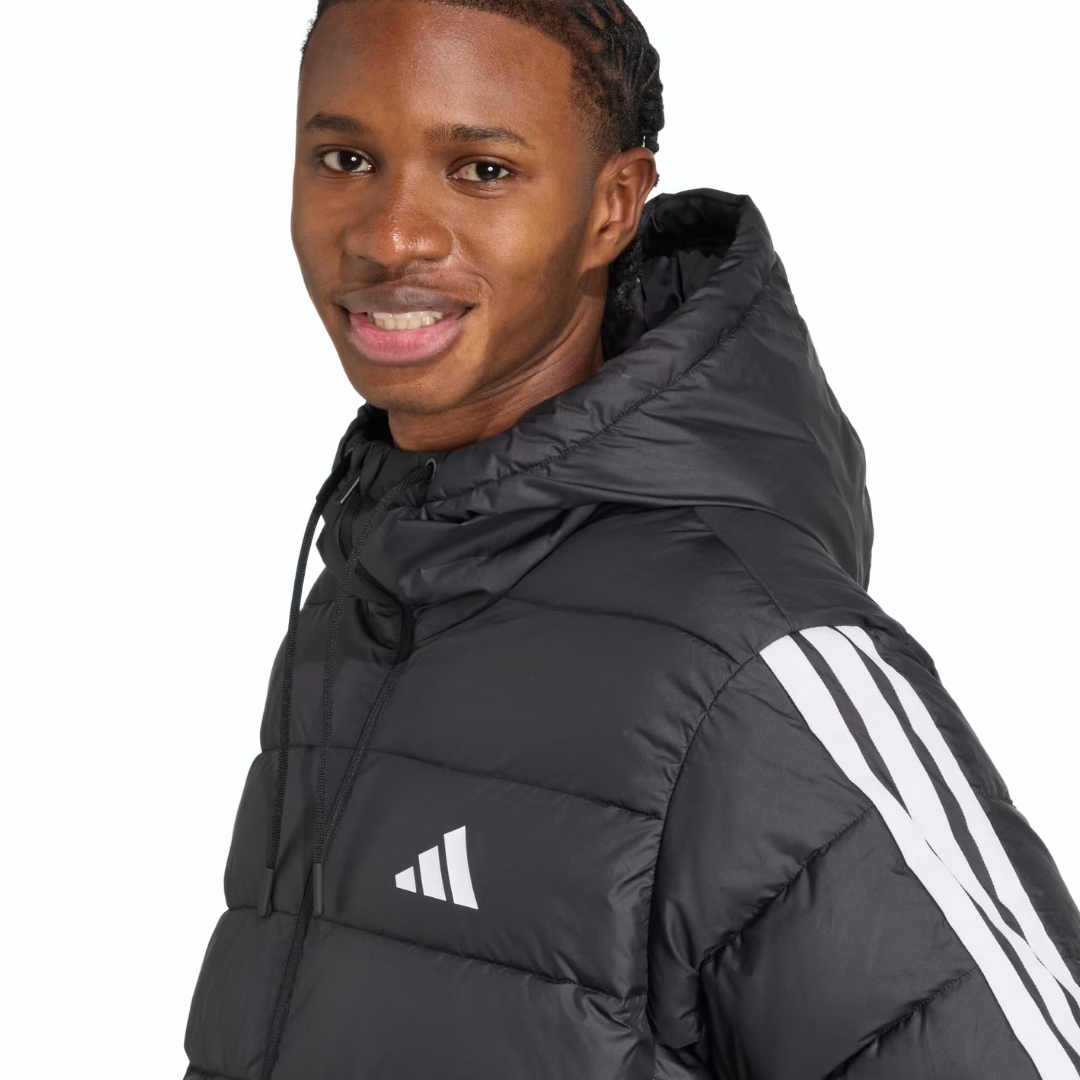 Adidas Piumino Essentials Light Hooded – Black - immagine 4