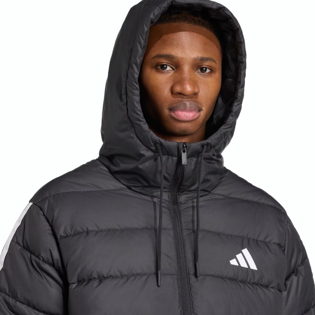 Adidas Piumino Essentials Light Hooded – Black - immagine 3