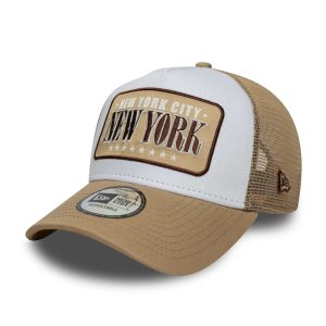 New Era A-Frame Trucker New Era Location Patch – Beige