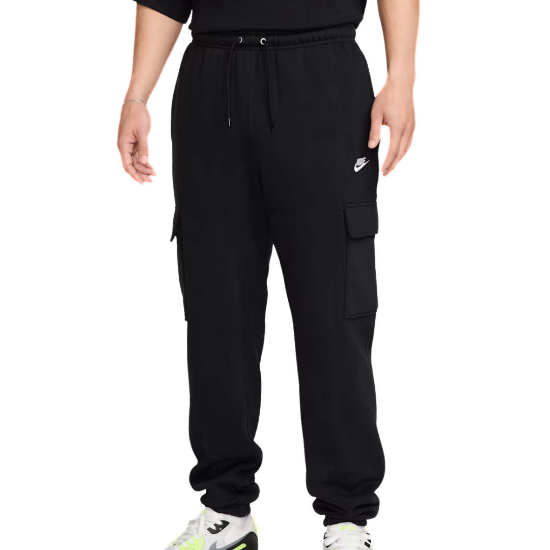 Nike Club Pantaloni Cargo Fleece – Black/White - immagine 2