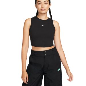 Nike Sportswear Canotta Crop Aderente – Black/Sail