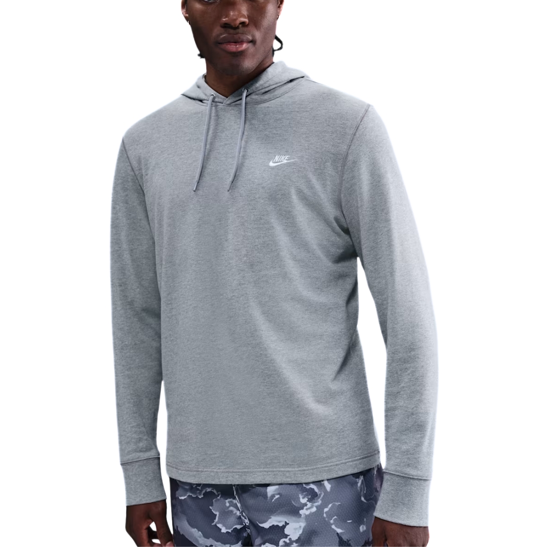 Nike Sportswear Club Felpa Con Cappuccio In Maglia – Dark Grey Heather/Light Smoke Grey/White - immagine 2