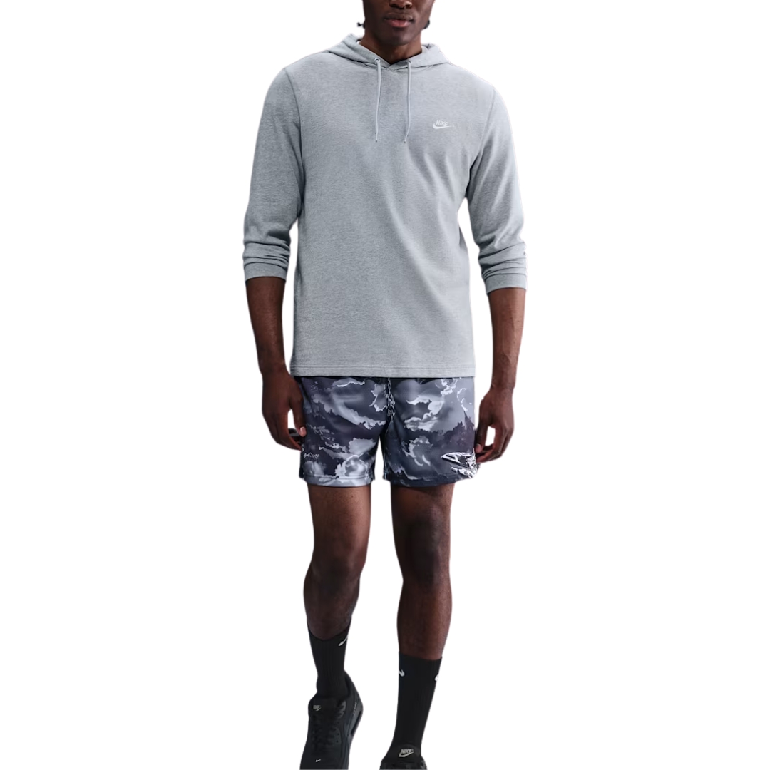 Nike Sportswear Club Felpa Con Cappuccio In Maglia – Dark Grey Heather/Light Smoke Grey/White - immagine 5