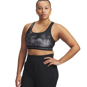 Under Armour Reggiseno sportivo Mid Crossback Printed – Black/Titan Gray