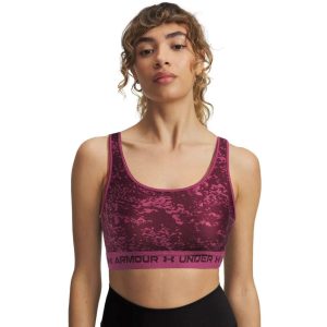Under Armour Reggiseno Sportivo Mid Crossback Printed – Fuchsia Dusk/Dark Maroon