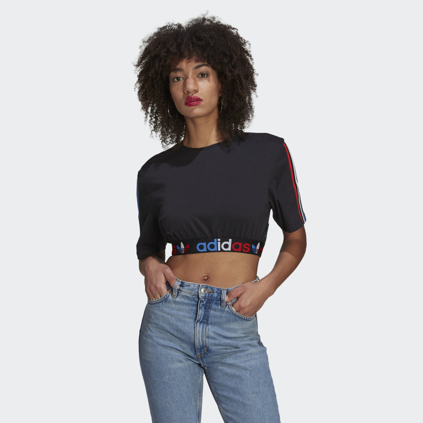 Adidas Adicolor Primeblue Crop Top – Black