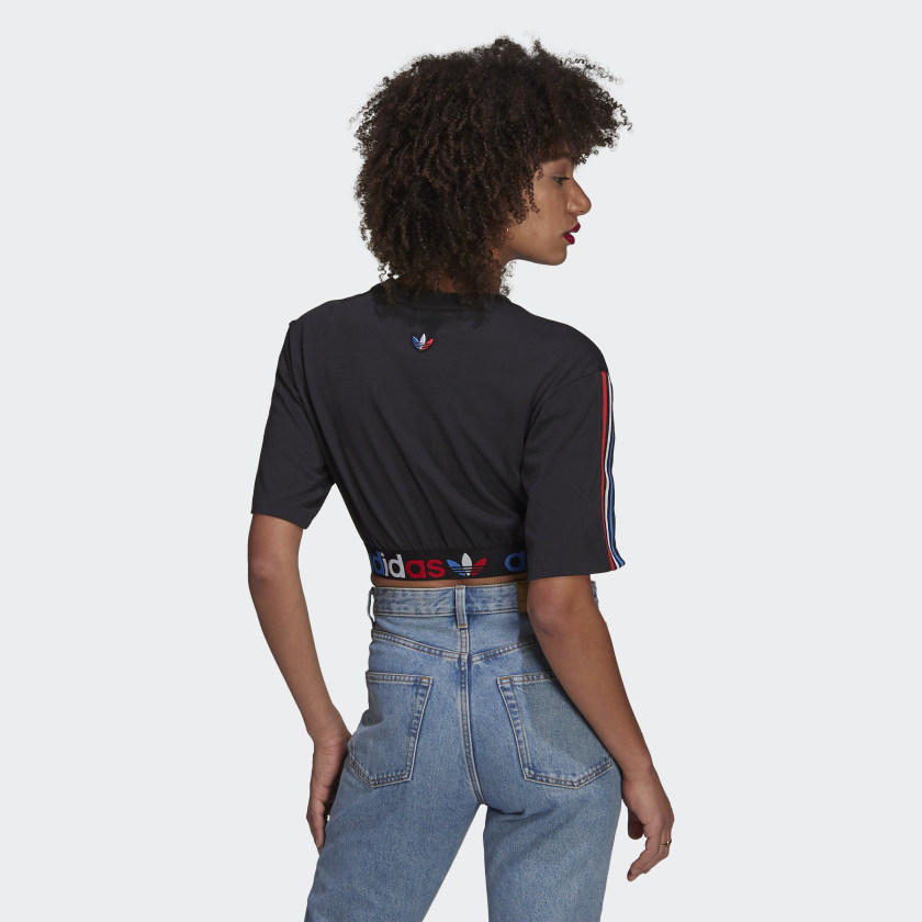 Adidas Adicolor Primeblue Crop Top – Black - immagine 3