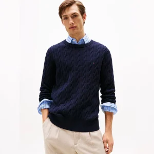 Tommy Hilfiger Pullover in maglia intrecciata da uomo MW0MW33132