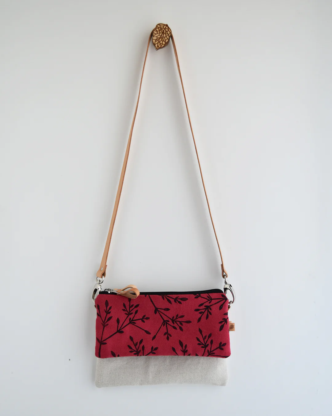 Tracolla doppia CAMELIA natural + magenta bacche - immagine 2