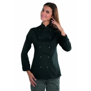 Lady Bottoni a Pressione Isacco | Giacca Cuoco | Donna | Nero | 195 gr/m2