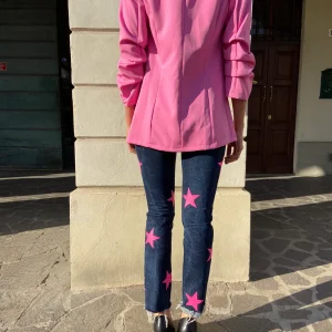 FLC LAB - JEANS STELLE ROSA FLUO
