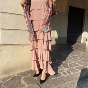 ACTUALEE - ABITO A BALZE - ROSA CARNE