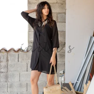 VESTITO CAMICIA - NERO