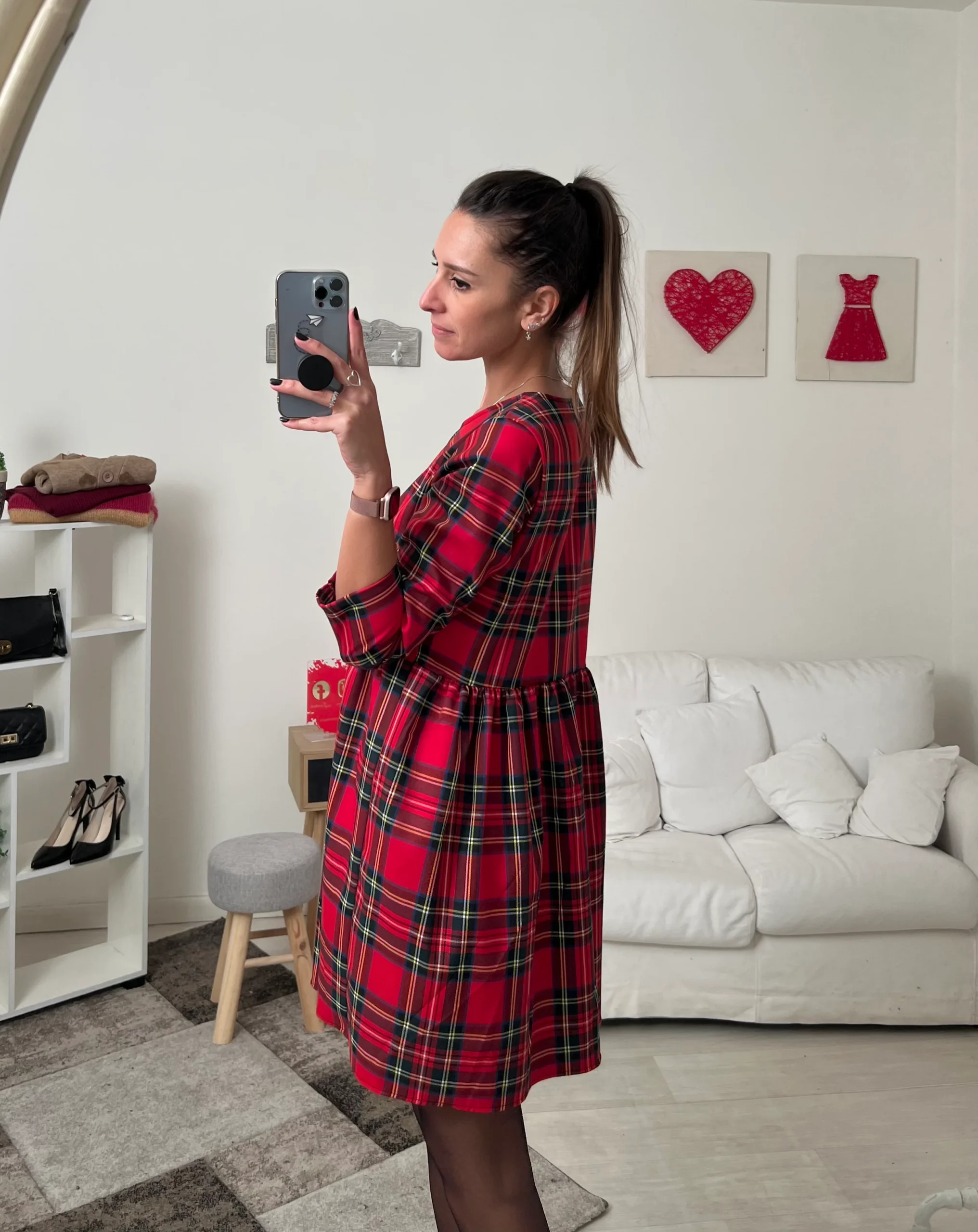 Abitino scollo tondo TARTAN - immagine 3