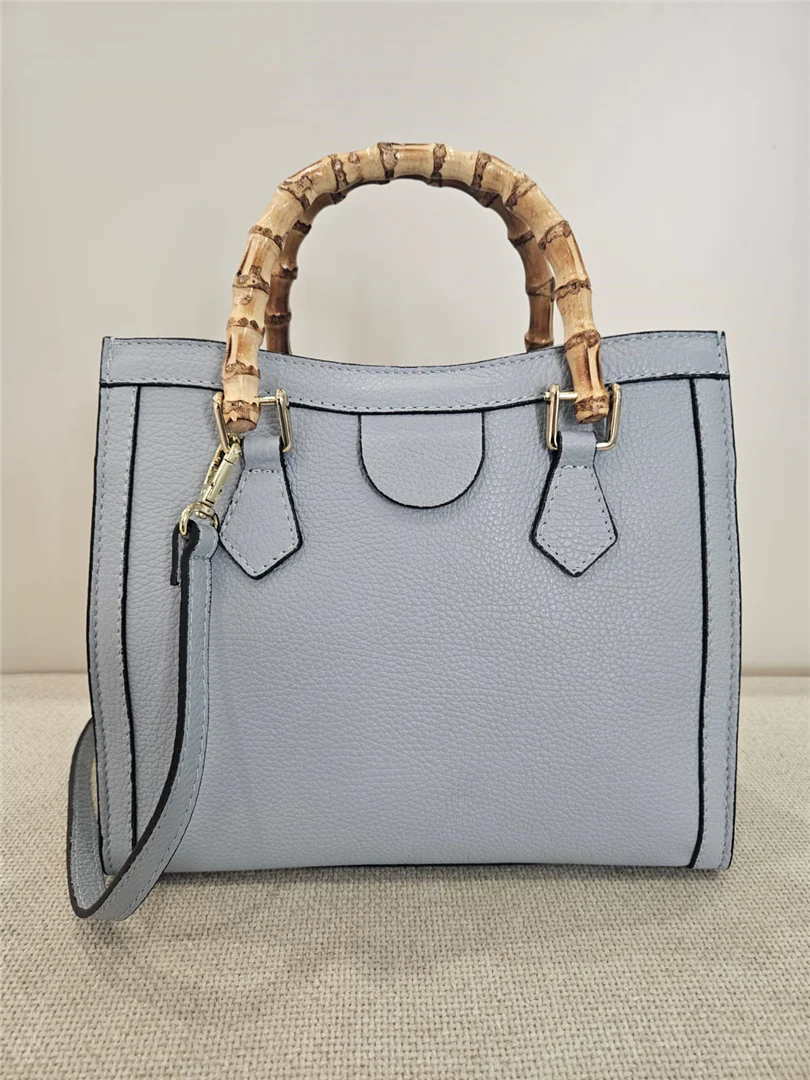 Borsa In Pelle Grande Con Manici Legno Cm 28 X Cm 24 - Divisione Chickster's cod. M3529 - immagine 7