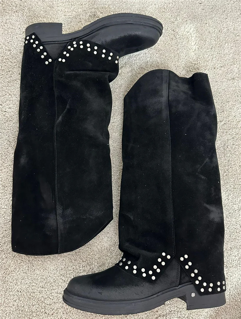 Stivali Camoscio Con Borchie E Fibbia - Via Mondana cod. XENIA - immagine 7