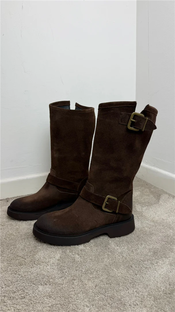 Biker In Camoscio Con Fibbie - Via Mondana cod. VMD001CAM - immagine 8