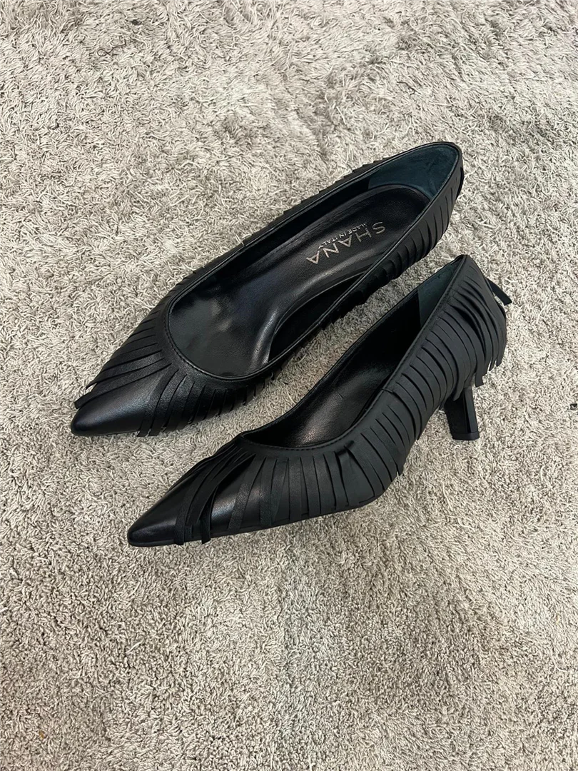 Decollete In Pelle Con Frange Tacco Cm 5 - Shana cod. TED 896/50 - immagine 5