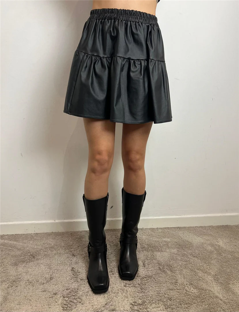 Gonna Corta Volant Vita Alta Con Elastico - Please cod. G0JWRW7000 - immagine 5