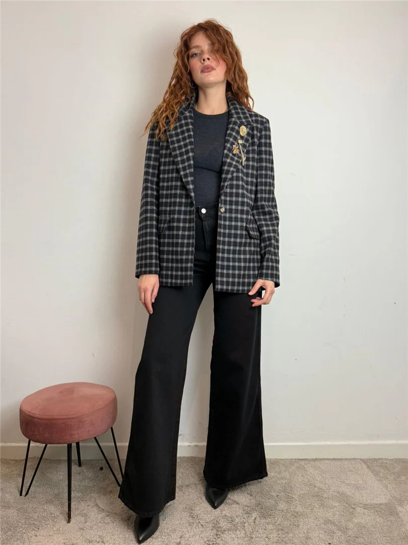 Blazer Check Con Spille - Vicolo cod. TF1881 - immagine 6
