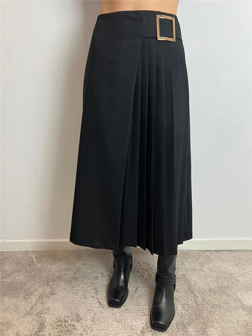 Gonna A Pieghe Midi Con Cintura Squadrata - Imperial cod. GMJ0KIC - immagine 6