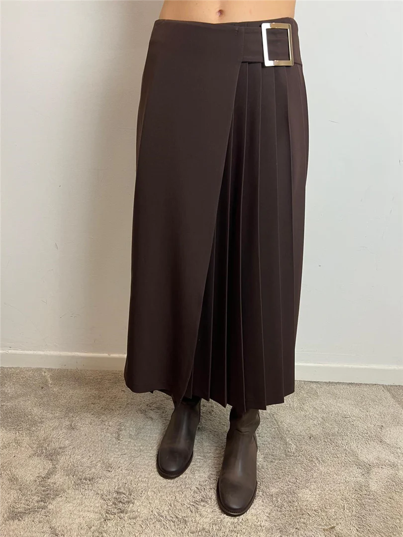 Gonna A Pieghe Midi Con Cintura Squadrata - Imperial cod. GMJ0KIC - immagine 5