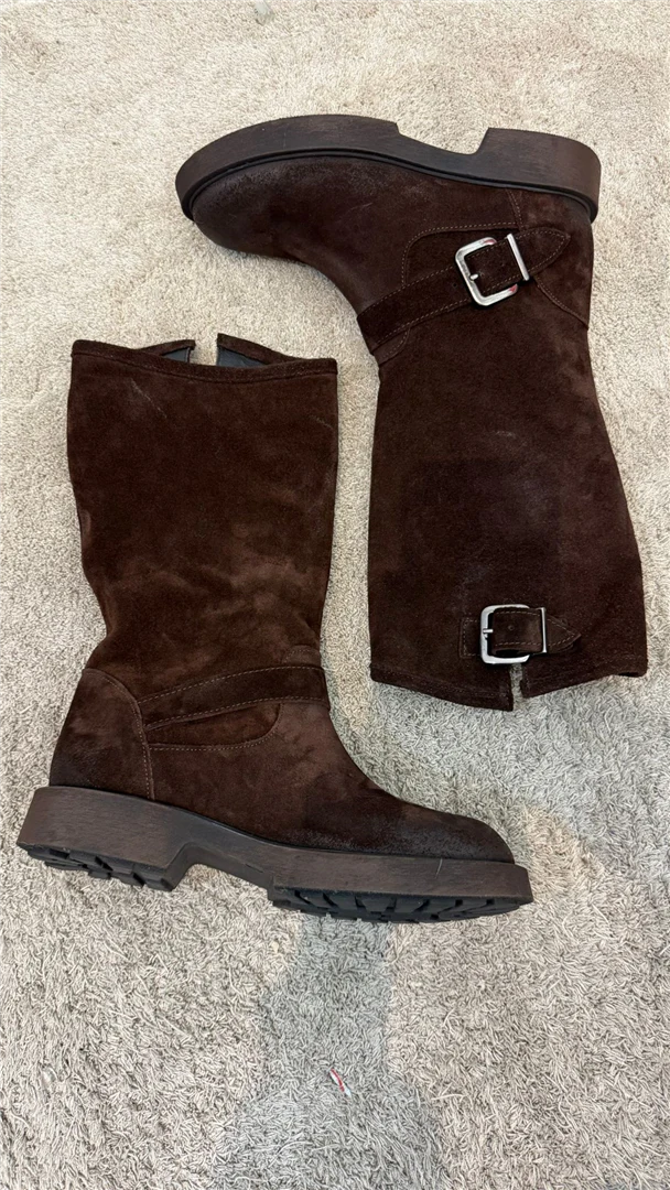 Biker In Camoscio Con Fibbie - Via Mondana cod. VMD001CAM - immagine 7