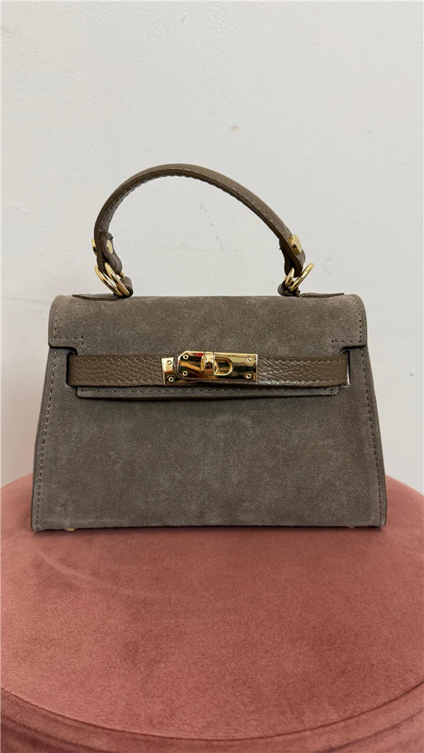 Borsa Mini Tipo Kelly In Camoscio Con Lucchetto - Divisione Chickster's cod. M3591 - immagine 9