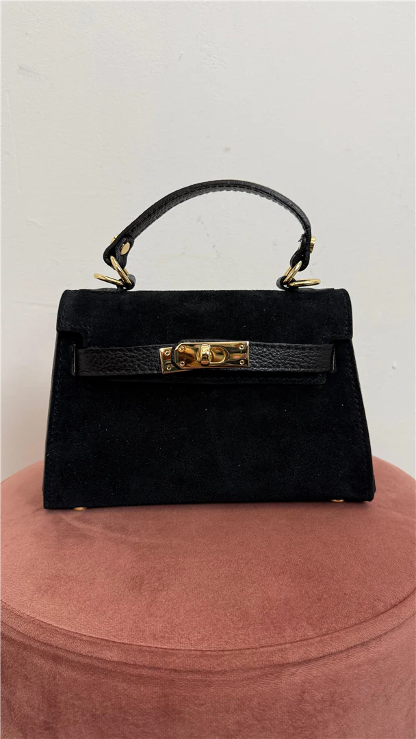 Borsa Mini Tipo Kelly In Camoscio Con Lucchetto - Divisione Chickster's cod. M3591 - immagine 8