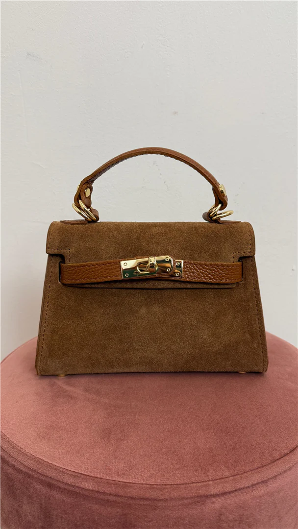 Borsa Mini Tipo Kelly In Camoscio Con Lucchetto - Divisione Chickster's cod. M3591 - immagine 7