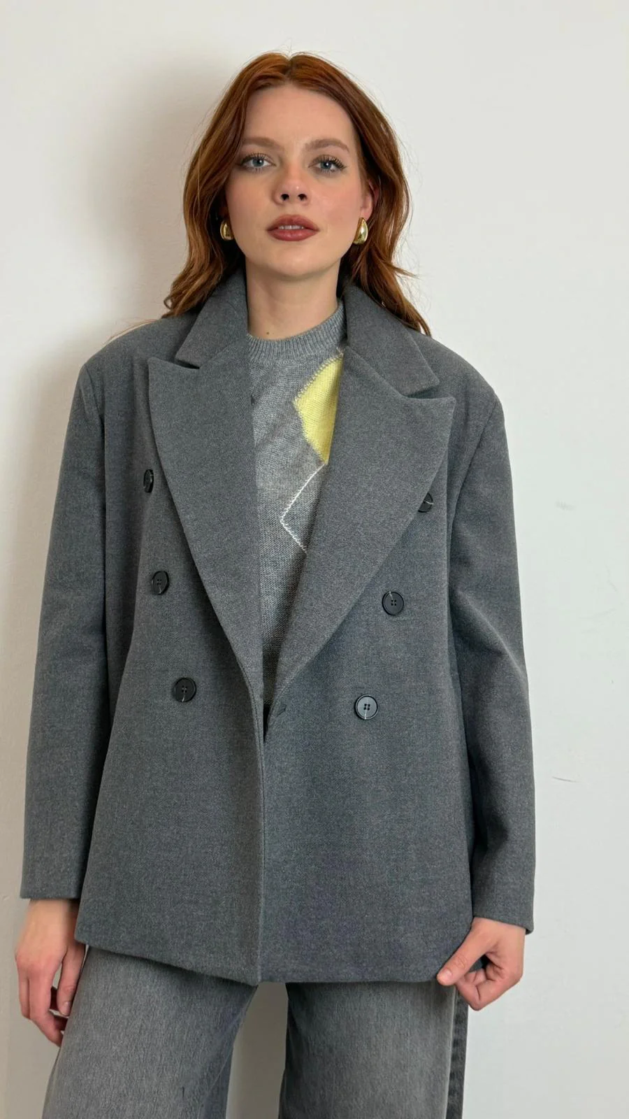 Giacca Cappotto Over Doppiopetto Bottoni Tono Su Tono - Vicolo cod. TF2162 - immagine 6