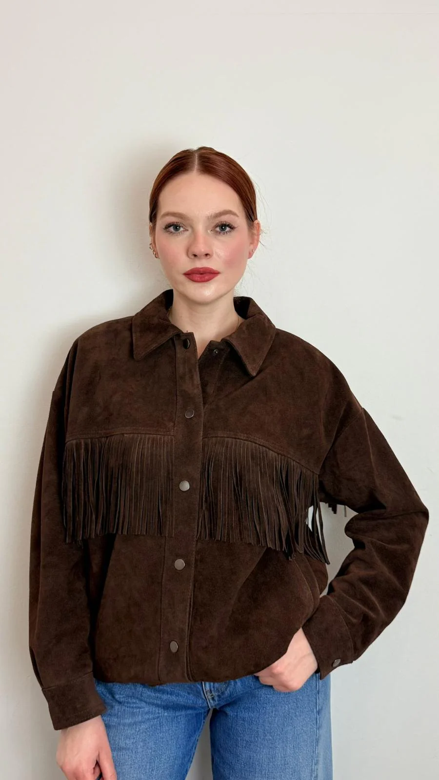 Bomber In Vera Pelle Scamosciata Con Frange - Vicolo cod. TAB0170 - immagine 6