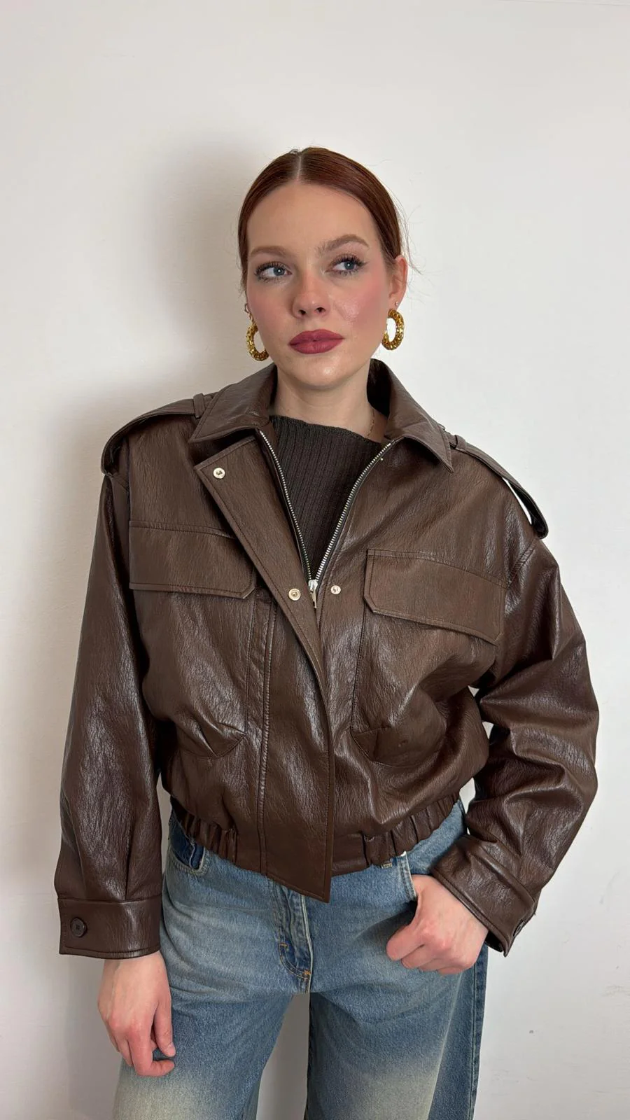 Bomber In Ecopelle Effetto Leather - Vicolo cod. TAB0358 - immagine 5