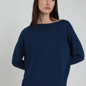 SUSY MIX - MAGLIA SCOLLO A BARCA - BLU