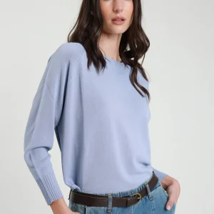 SUSY MIX - MAGLIA SCOLLO A BARCA - CELESTE