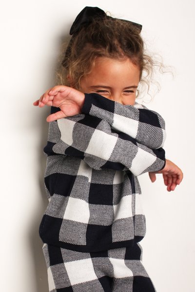 Maglia vichy lana merino Maglificio di Verona - immagine 2