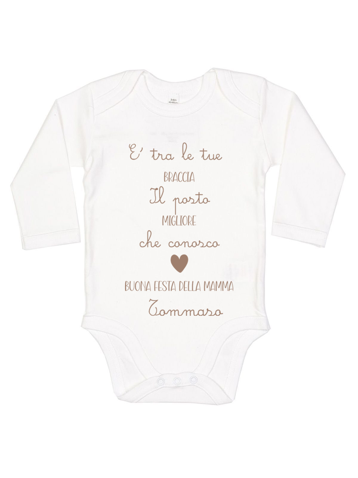 body manica lunga festa della mamma - immagine 2