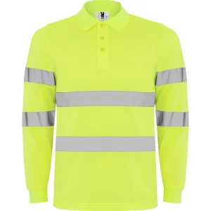 9306 Polaris L/S Roly | Polo Tecnica Alta Visibilità | Maniche Lunghe | Uomo | Certificazione Secondo gli Standard