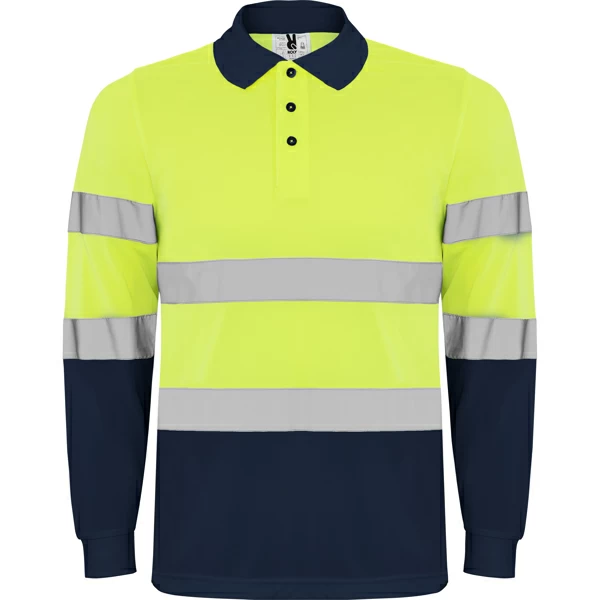 9306 Polaris L/S Roly | Polo Tecnica Alta Visibilità | Maniche Lunghe | Uomo | Certificazione Secondo gli Standard - immagine 3