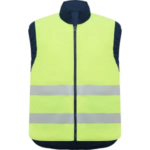 9313 Persei Roly | Gilet Reversibile Multitasche | Con Cerniera | Alta Visibilità | Collo Alto | Uomo | Certificazione Secondo gli Standard