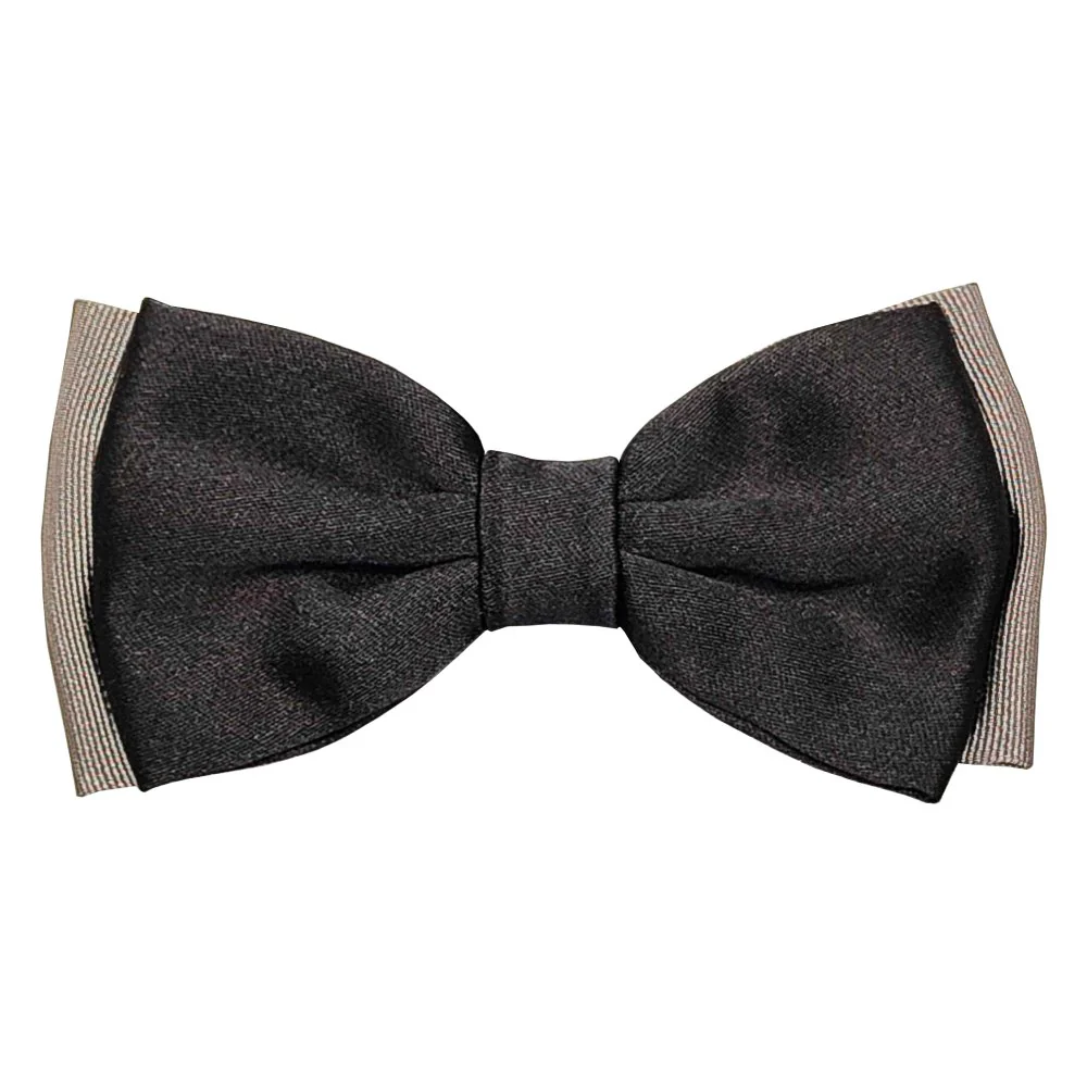 PRE-KNOTTED BLACK/PINK BOW TIE