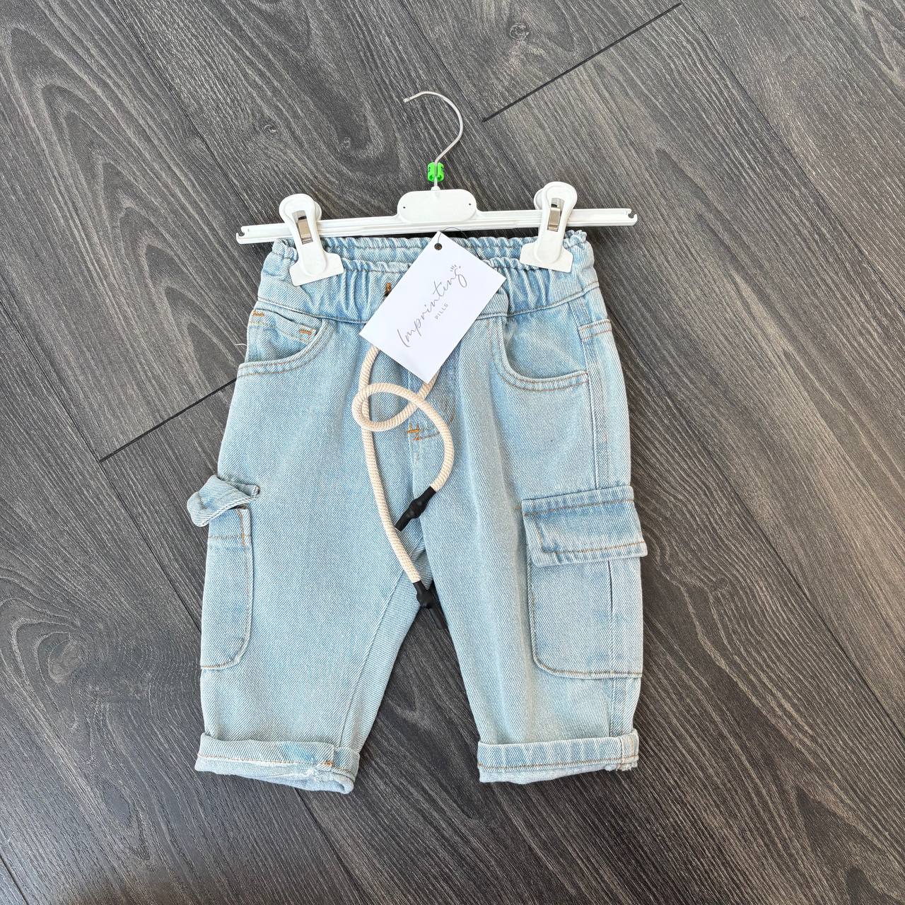 Jeans neonato/bambino cargo - immagine 3