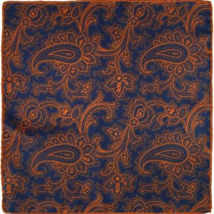 Orange cashmere pocket square