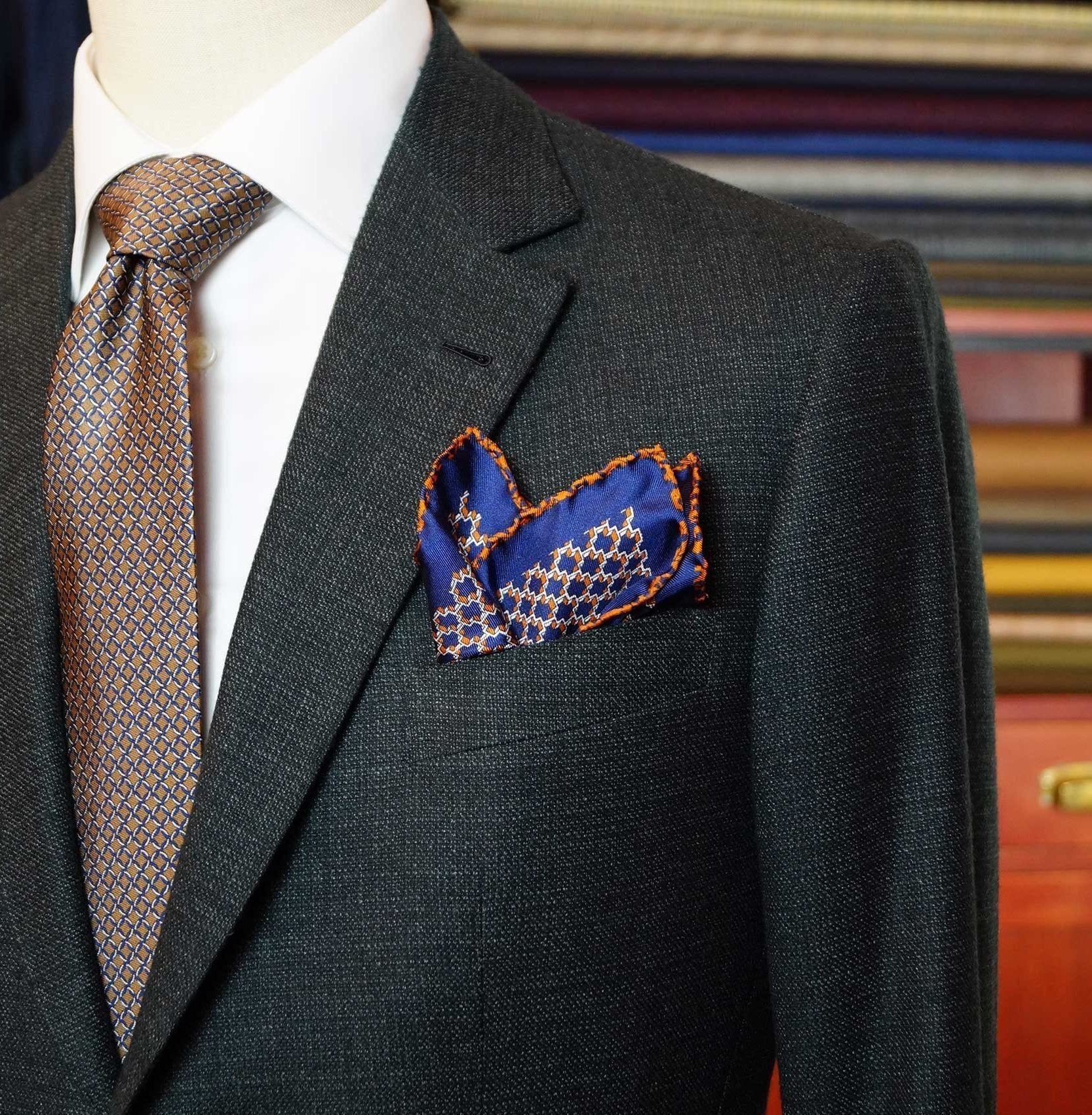 Optical orange pocket square - immagine 3